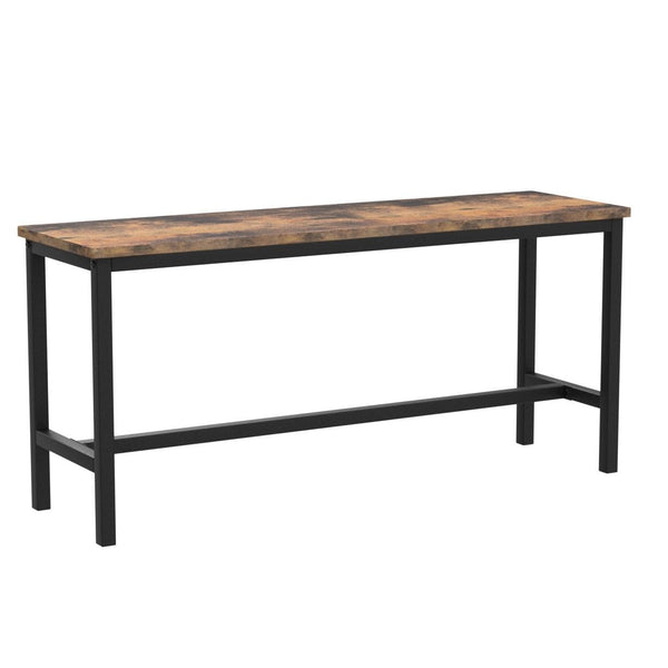 Rustic Brown Dining Bench Set of 2 with Steel Frame
