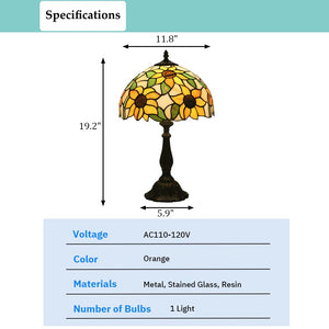 Sunflower Tiffany Style Stained Glass Table Lamp