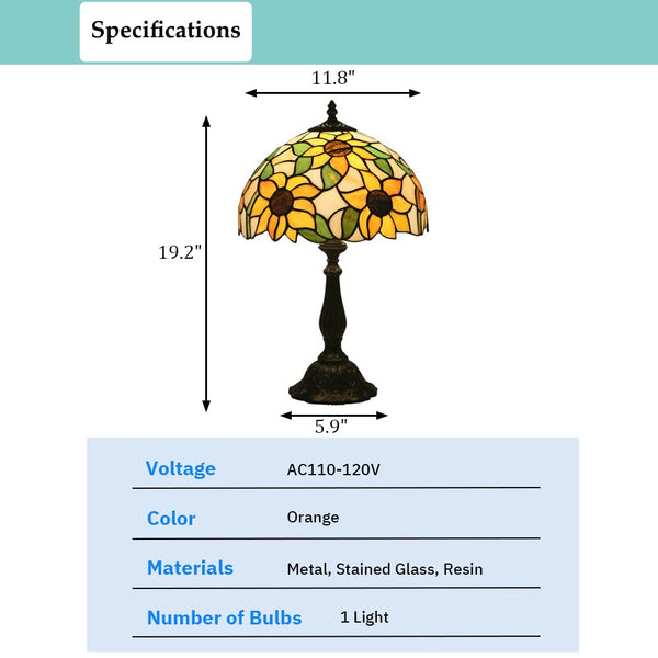 Sunflower Tiffany Style Stained Glass Table Lamp