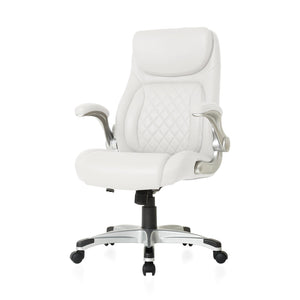 Ergonomic PU Leather Office Chair with Click-5 Lumbar Support