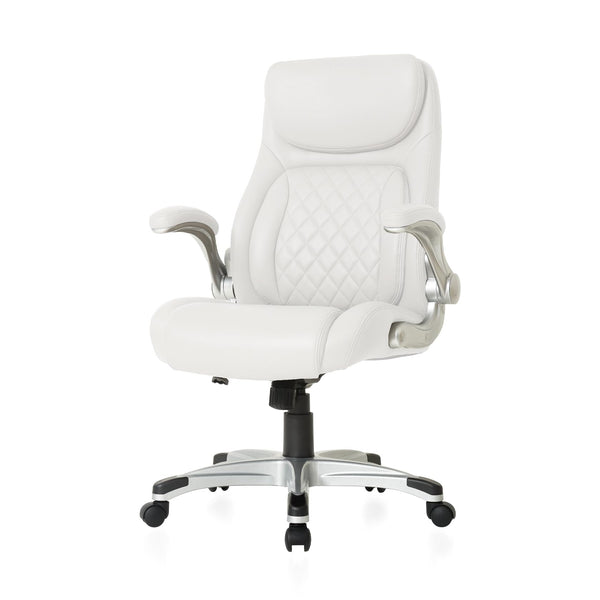 Ergonomic PU Leather Office Chair with Click-5 Lumbar Support