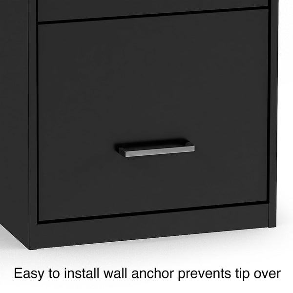 4-Drawer Locking Metal Vertical File Cabinet – Letter & Legal Size, Black