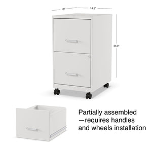 2-Drawer Lockable Metal Vertical File Cabinet with Casters