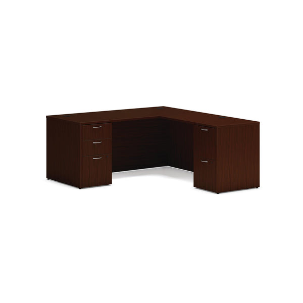 L-Shaped Executive Desk with 5 Drawers, 66"W x 72"D