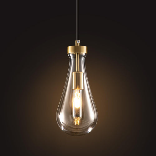Raindrop Glass Pendant Light – Gold