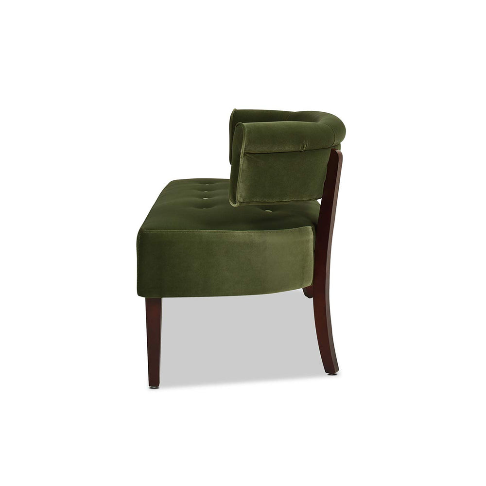 Mid-Century Upholstered Tufted Entryway Bench with Back Settee