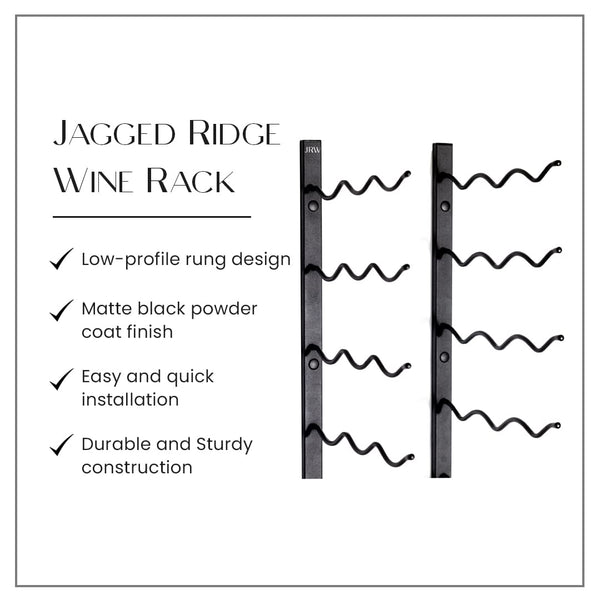 Wall Mounted Metal Wine Rack – Matte Black, Space-Saving, 12/24/36 Bottle