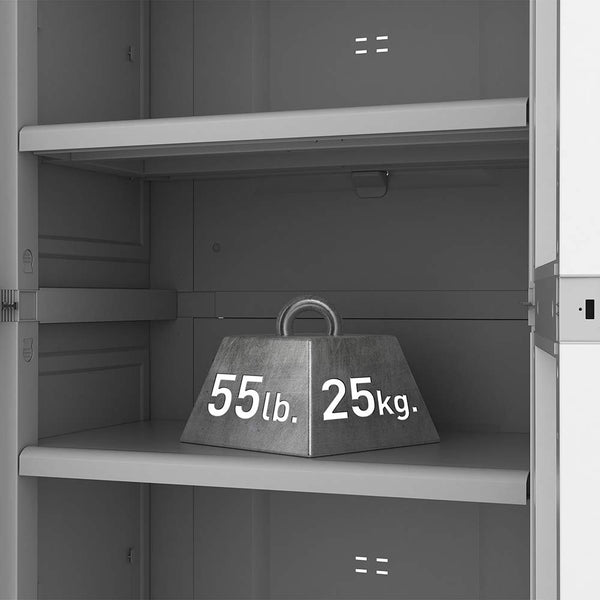 5-Shelf Resin Storage Cabinet with Lockable Doors