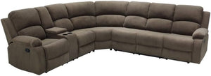 L-Shaped Reclining Sectional Sofa with Storage Console & Cup Holders