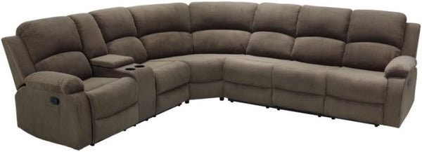 L-Shaped Reclining Sectional Sofa with Storage Console & Cup Holders