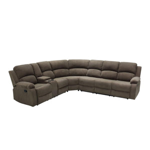 L-Shaped Reclining Sectional Sofa with Storage Console & Cup Holders