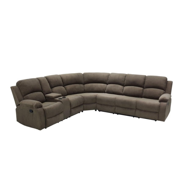 L-Shaped Reclining Sectional Sofa with Storage Console & Cup Holders