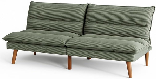 Corduroy Futon Sofa Bed with Adjustable Backrest