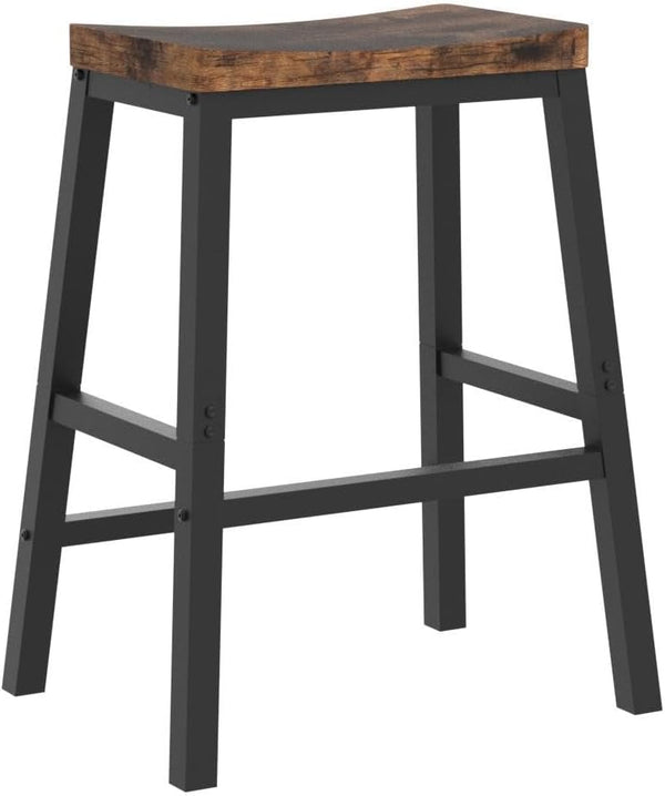 Industrial Saddle Bar Stools Set of 2 with Footrests