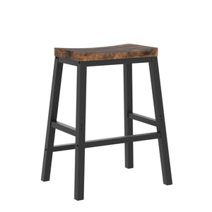 Industrial Saddle Bar Stools Set of 2 with Footrests