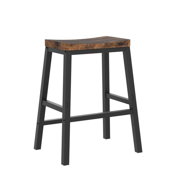 Industrial Saddle Bar Stools Set of 2 with Footrests