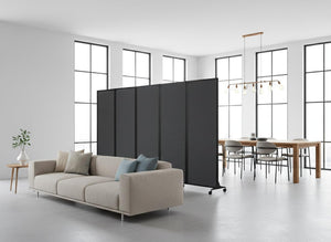 5-Panel Folding Room Divider with Locking Wheels