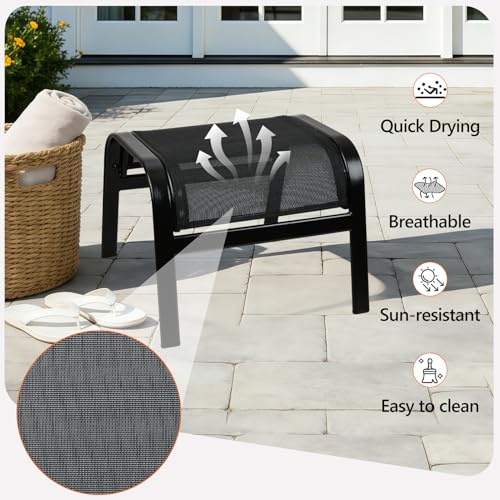 Outdoor Ottoman Footrest Set of 2