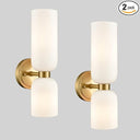 Modern 2-Light Wall Sconce Set of 2 with Milky White Glass Shade