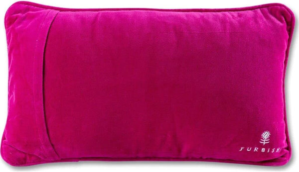 Needlepoint Throw Pillow – Come Sit by Me | 9" x 15" Pink Accent Pillow