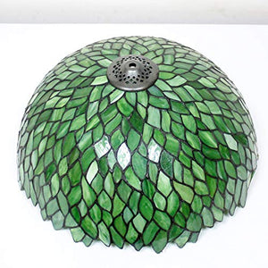 Tiffany Style Stained Glass Table Lamp – Green Wisteria