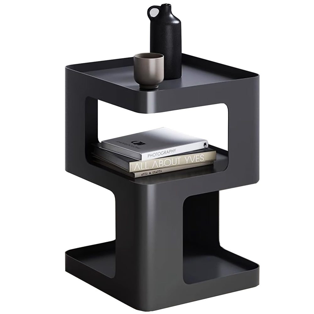 Metal Side Table with Storage – 3-Tier End Table