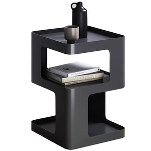 Metal Side Table with Storage – 3-Tier End Table