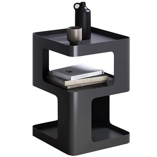 Metal Side Table with Storage – 3-Tier End Table