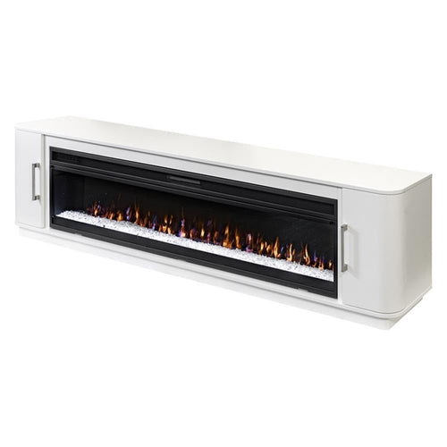 84" Modern Fireplace TV Console with 60" Crystal Insert & Storage