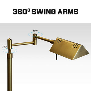 Dimmable LED Pharmacy Floor Lamp with Swing Arms