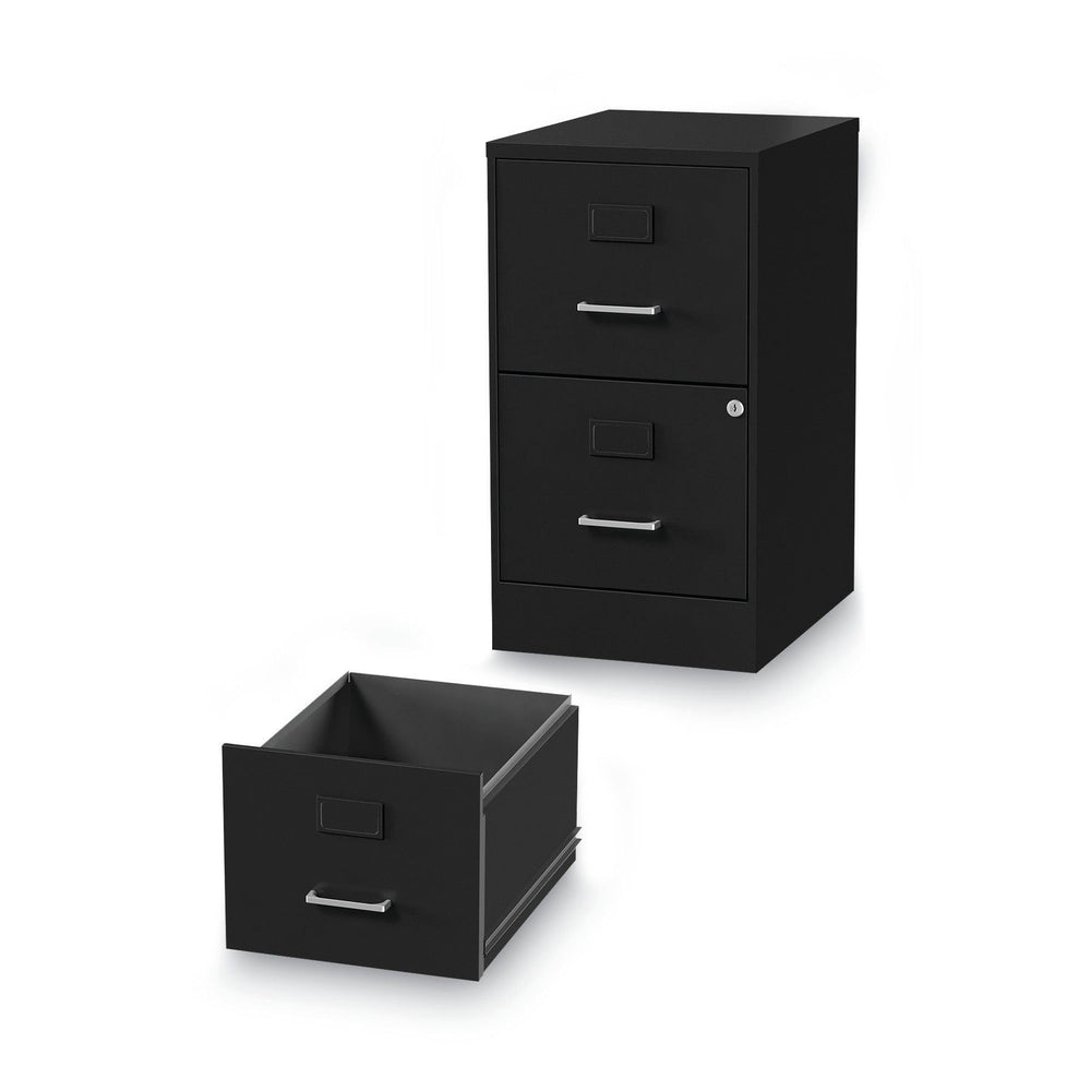 2-Drawer Vertical File Cabinet – Letter Size, Steel, Black