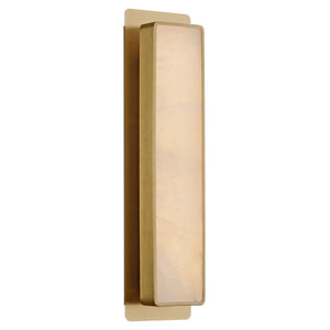 Alabaster Wall Sconce – 19.7" Natural Marble Indoor Wall Light, Gold, 18W LED