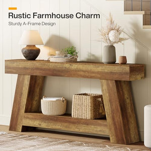 70.87" Farmhouse Console Table with 2-Tier Storage