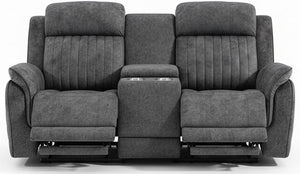Power Reclining Sofa & Loveseat Set with USB Port, Console & Cup Holders