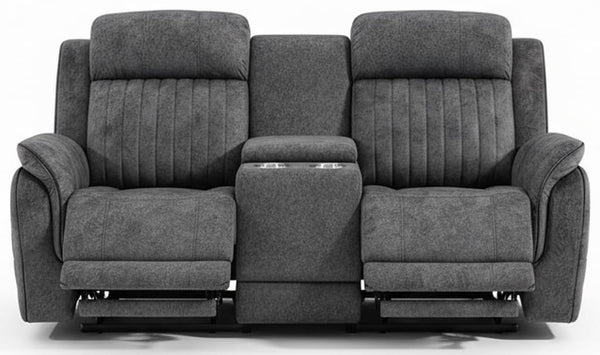 Power Reclining Sofa & Loveseat Set with USB Port, Console & Cup Holders