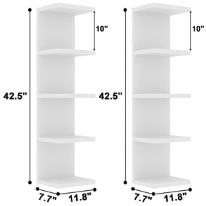 5-Tier Floating Wall Shelf Unit, Set of 2