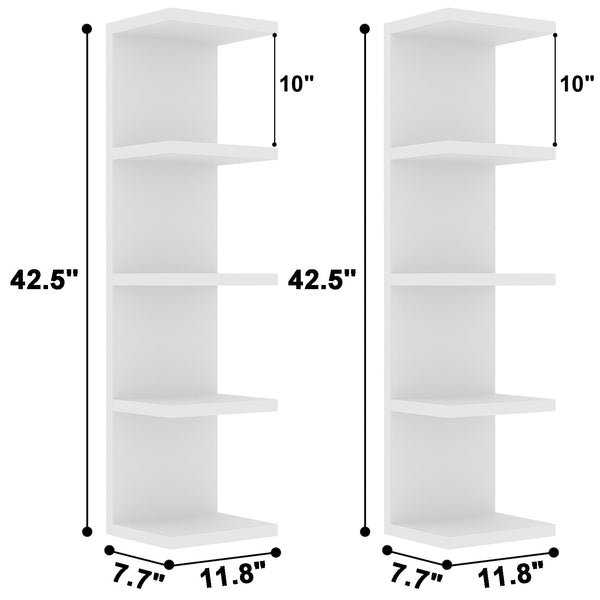 5-Tier Floating Wall Shelf Unit, Set of 2
