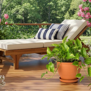 Large Round Plastic Planters with Drainage and Saucers – Set of 2