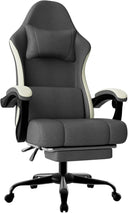 High Back Fabric Gaming Chair with Footrest