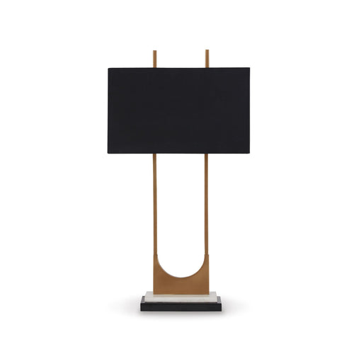 Contemporary Metal Table Lamp with Marble Base