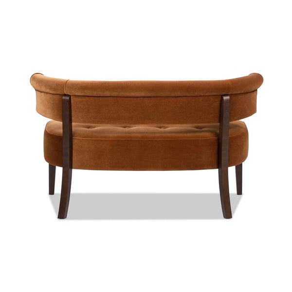 Mid-Century Modern Tufted Settee Bench with Split Back