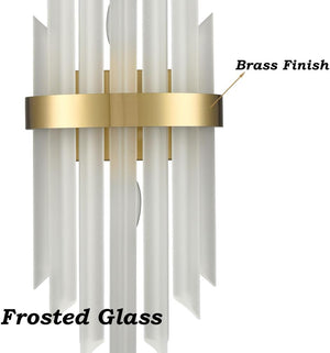 Gold Crystal Wall Sconces Set of 2 – Modern Vanity Light Fixtures