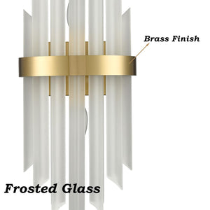 Gold Crystal Wall Sconces Set of 2 – Modern Vanity Light Fixtures