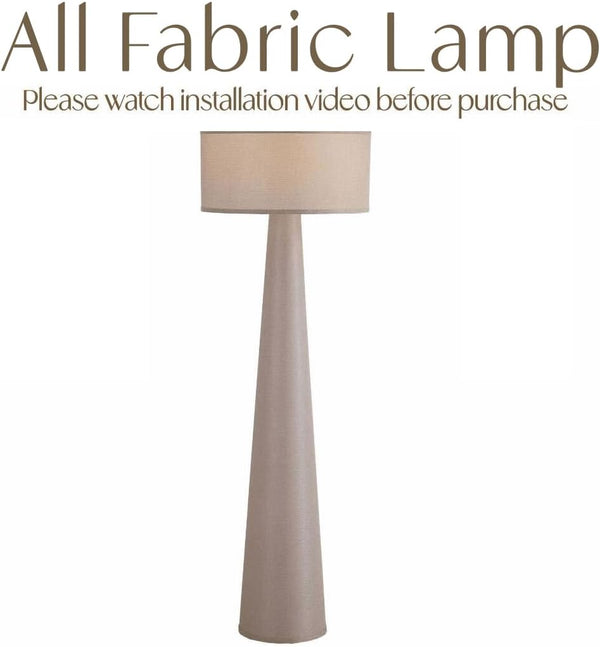 59" Tall Fabric Floor Lamp with Linen Shade