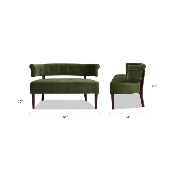 Mid-Century Upholstered Tufted Entryway Bench with Back Settee