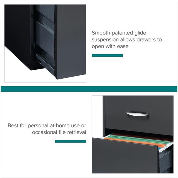 3-Drawer Vertical Metal Filing Cabinet with Lock – Letter Size