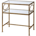 Gold Metal & Glass Side Table Set of 2