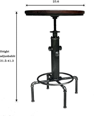 5-Piece Industrial Pub Bar Table & Stool Set