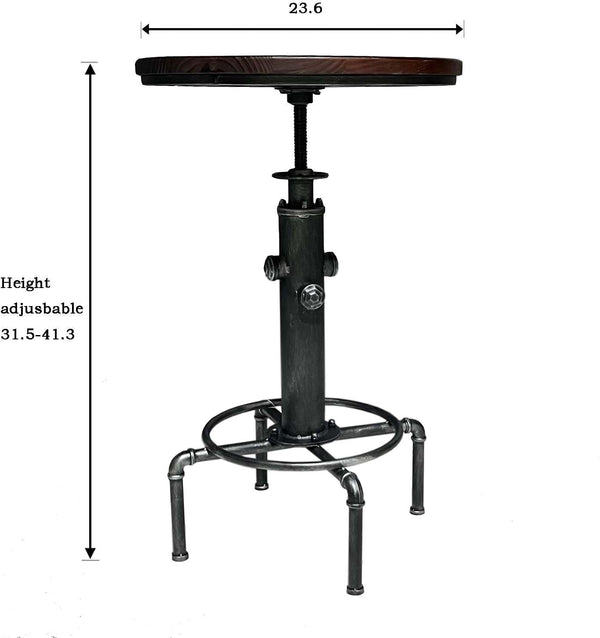 5-Piece Industrial Pub Bar Table & Stool Set