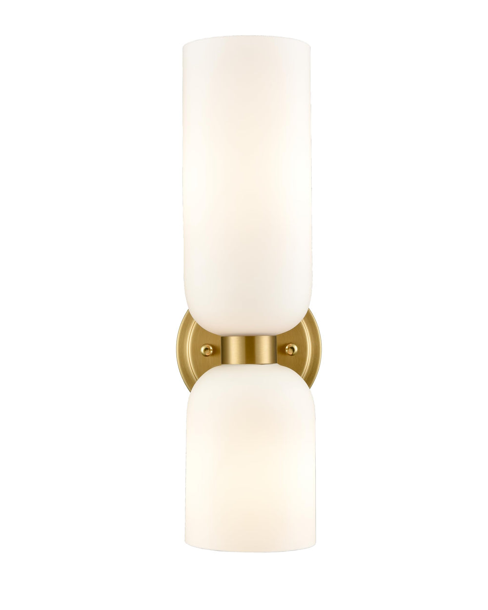 Modern 2-Light Wall Sconce Set of 2 with Milky White Glass Shade